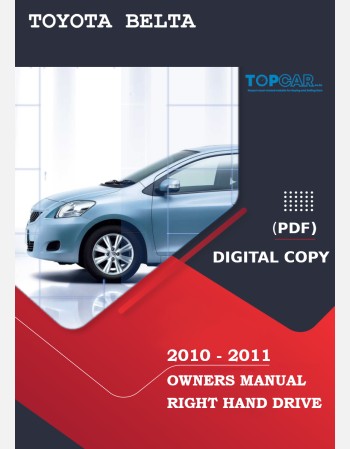 toyota belta 2010-2011 owners manual in english